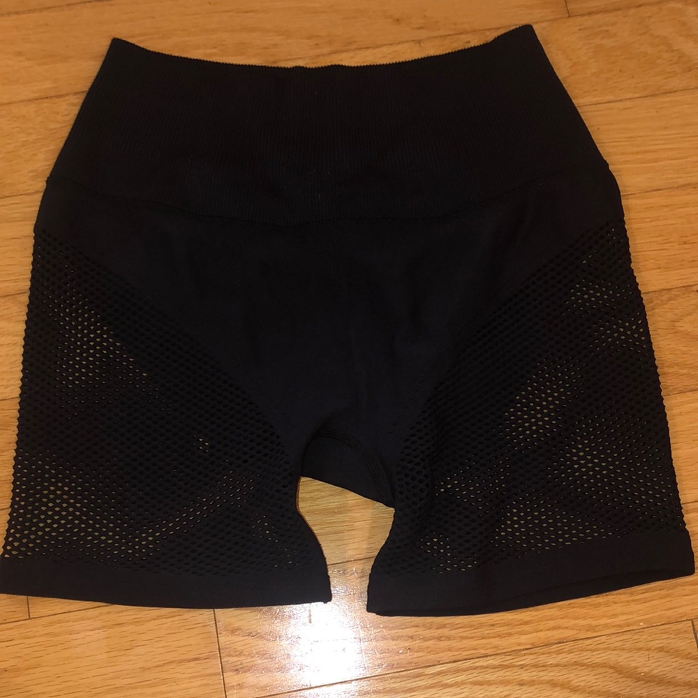 ALO Yoga Black Mesh Bike Shorts